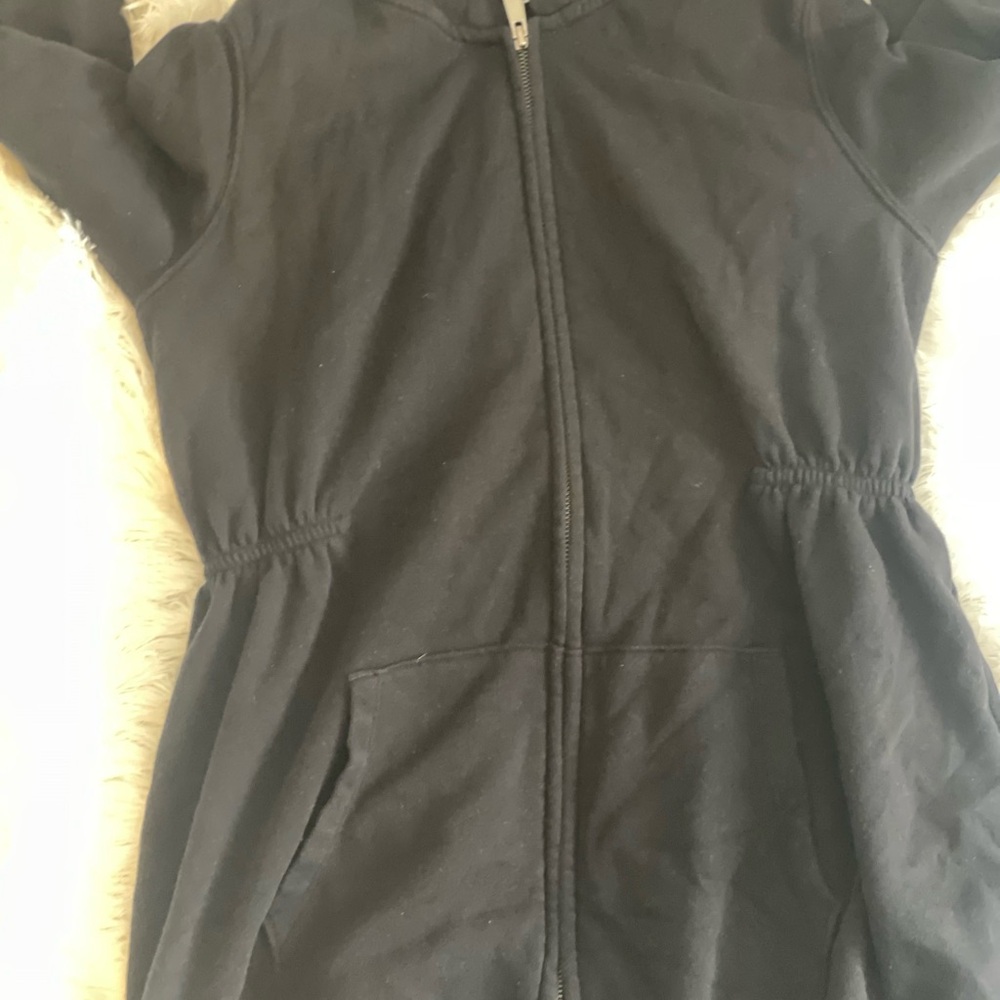 Black Maternity Zip-Up Hoodie